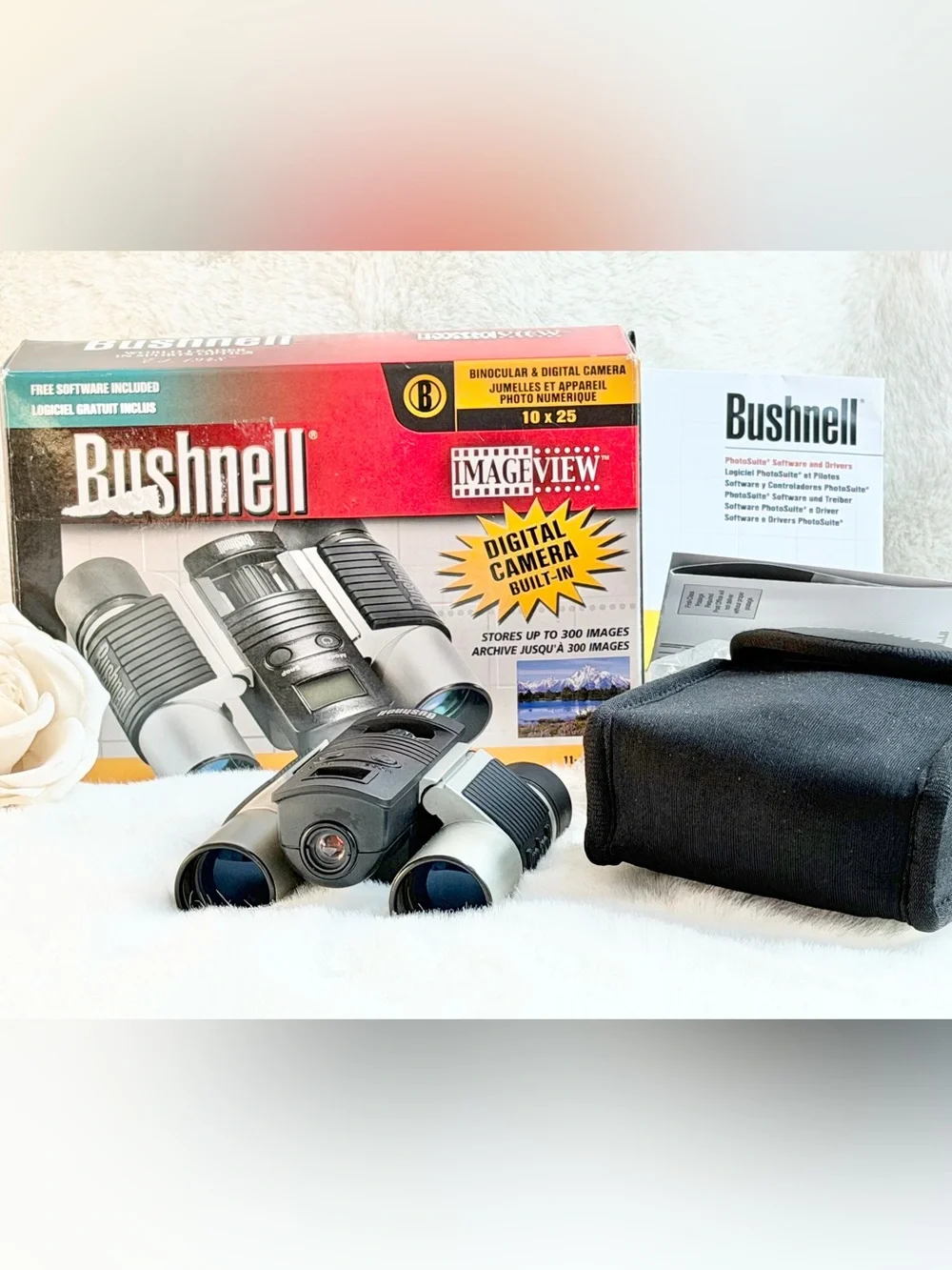 BUSHNELL Vintage ImageView 10x25 Digital Camera Binoculars - Black and Silver